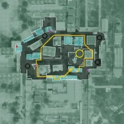 Оранжевый-игрок, квадрат-турель, фиолетовый-ящики снабжения, круг-зона для авиаудара на 1-ом круге, круг-зона высадки джаггеров/союзников, стрелка-направление отступления