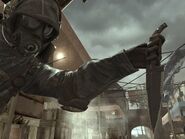 A SAS Soldier using his knife in Call of Duty: Modern Warfare 3's multiplayer.