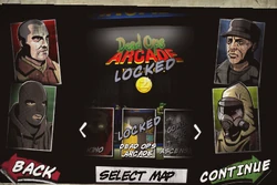 Dead Ops Arcade in the menu locked.