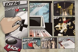 The location of the 3rd coin in the Extras menu. It's on a crate, being pointed to by the man seen in Nacht der Untoten's menu.