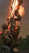 The fully charged Caliburn in first person.