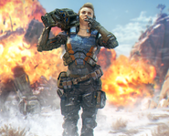 Battery holding her War Machine in the selection screen.