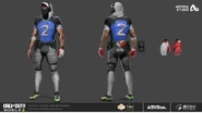 Concept art of Surf Warrior's "Quarterback" uniform.