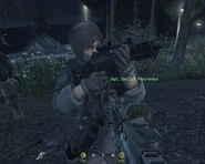 A Russian Loyalists aiming down his G36C.