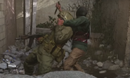 A Russian soldier getting killed by Farah in Embedded