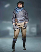 Farah with "Jinn" uniform in-game.