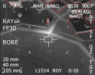 The HUD of the AC-130.
