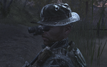 Price with his night vision goggles in "Blackout".