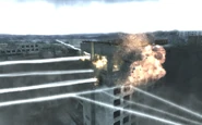 Hotel Polissya being destroyed.