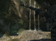A PMC soldier near the falls on Village.