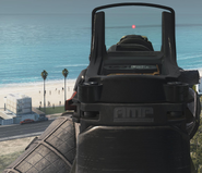 Aiming down the built-in Reflex Sight of the Spectacle variant