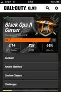 Black Ops II Career menu.