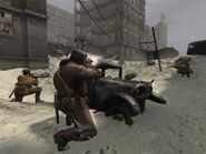 Soviet troops in Russia in Call of Duty 2.