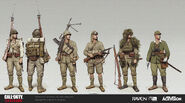 Concept art for Japanese soldiers for Vanguard.