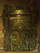 The Zombie Shield on it's workbench in Zetsubou No Shima