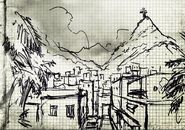 A drawing of the Favela from Soap's journal.