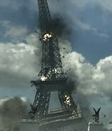 The collapsing of the Eiffel Tower.