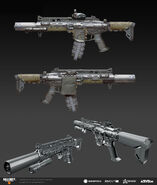 VAPR-XKG concept art by Rick Zeng. Note how it was originally designed to have a built-in suppressor.