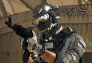 A Delta Force operator wields an AK-47 in an early ELITE trailer.