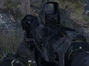 Digital Camouflage on an ACR with a Holographic Sight in Call of Duty: Modern Warfare 2.