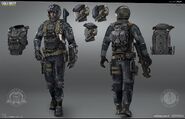 Concept art of Reyes in his fully geared up SCAR pilot uniform.