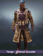 Tengu's "Undead Crusade" uniform in-game.