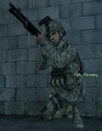 Massey in the target building of Charlie Don't Surf (his appearance is randomly generated)