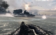 Zubr, seen while the player is driving the Zodiac, accompanied with one Super Dvora Mk II.