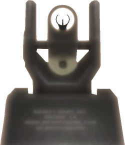 Aiming down the sights.