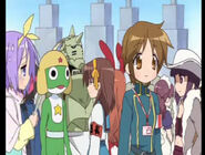 Tsukasa, Sgt. Keroro (Sgt. Keroro), Alphonse Elric (Full Metal Alchemist), Haruhi Suzumiya & Mikuru Asahina wearing bunny suit (Melancholy of Haruhi Suzumiya), Nico Robin (One Piece)