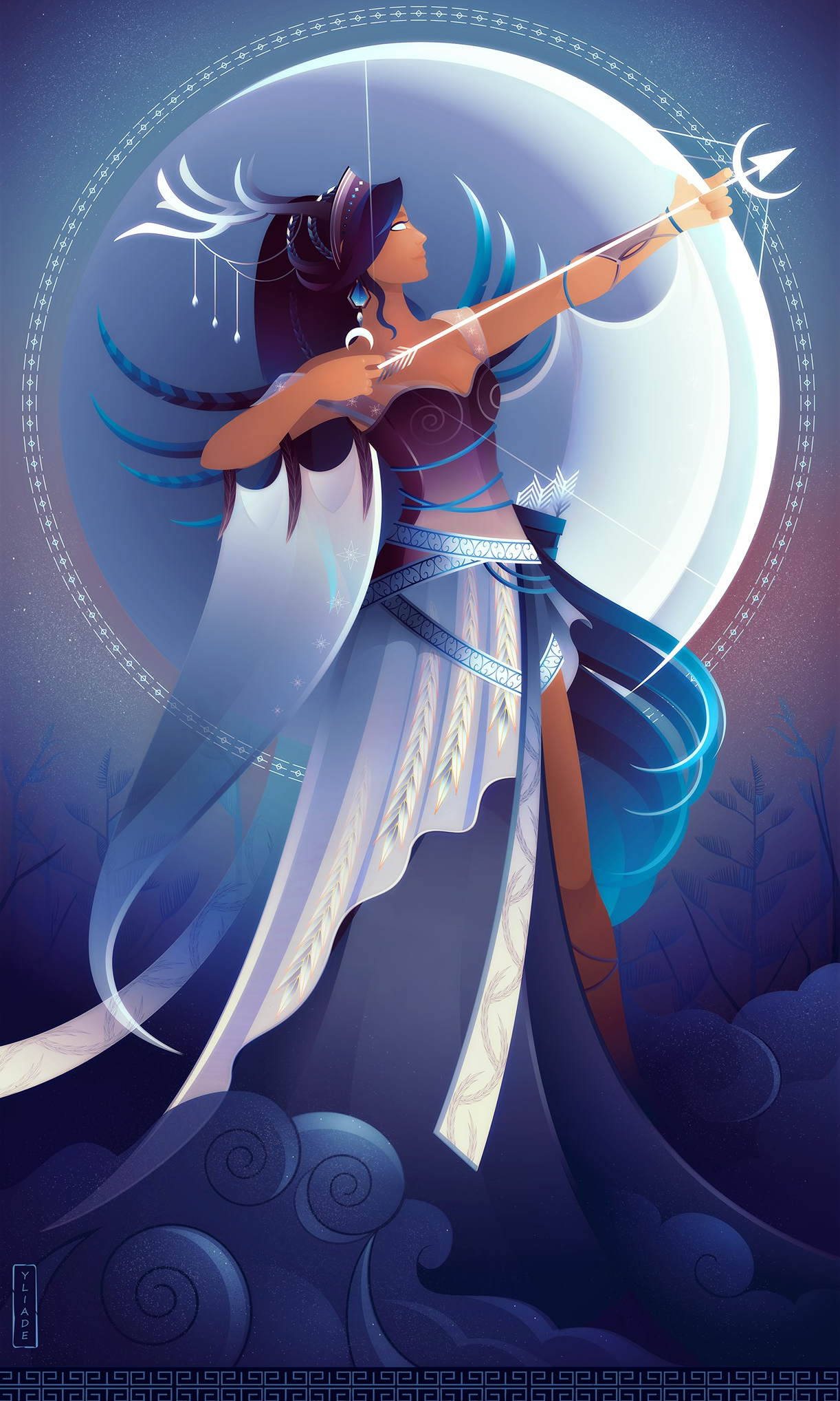 artemis goddess of the hunt and moon anime