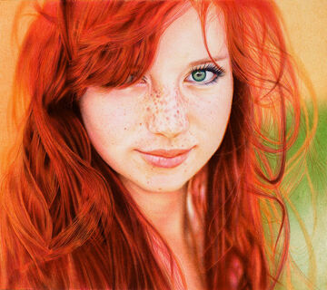 Redhead girl ballpoint pen by vianaarts-d5531ab