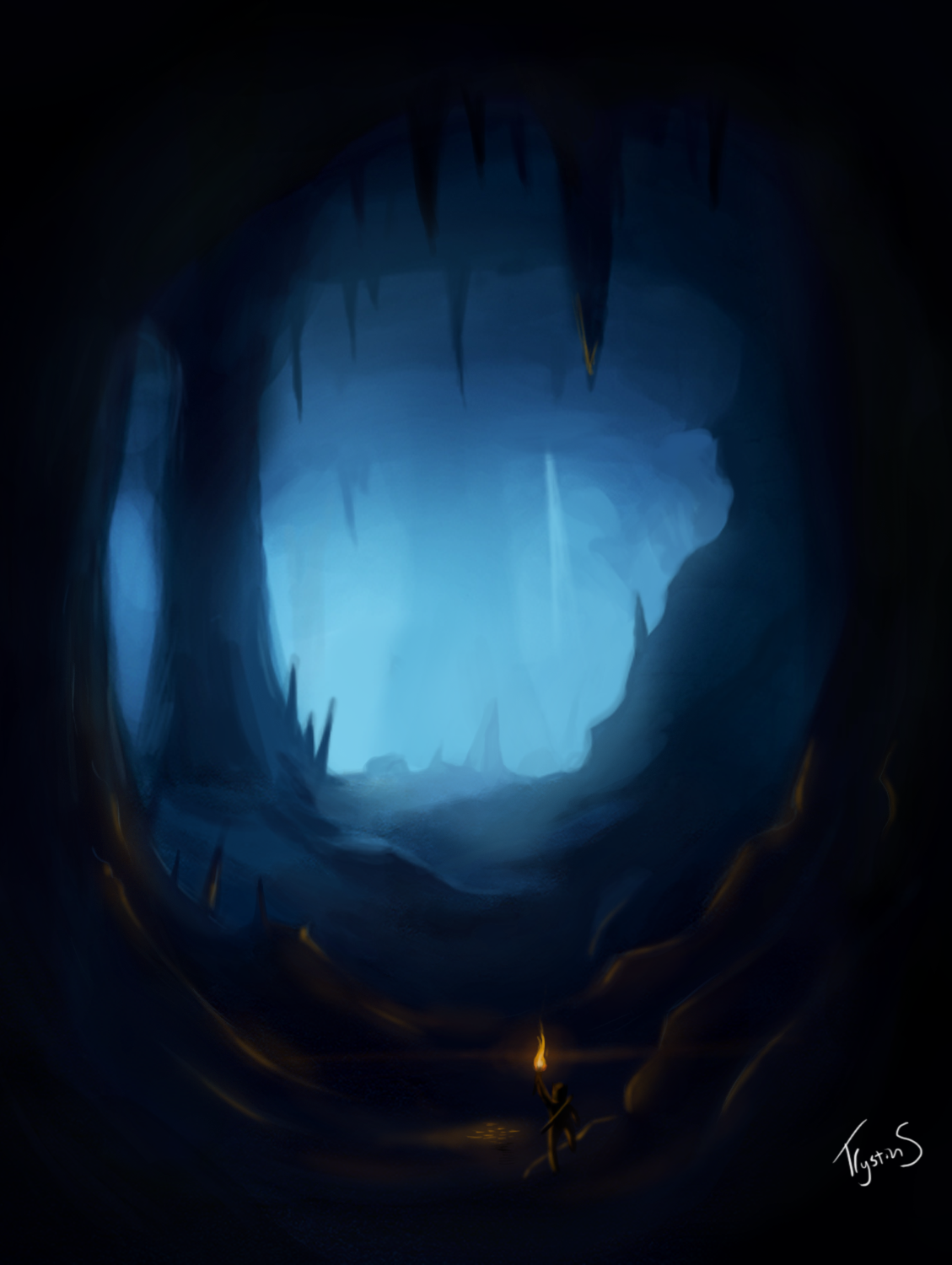 inside dark caves