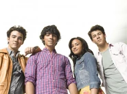 Photograph of Demi, Joe, Nick and Kevin.