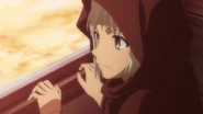A young Canaan looking out of a train window.