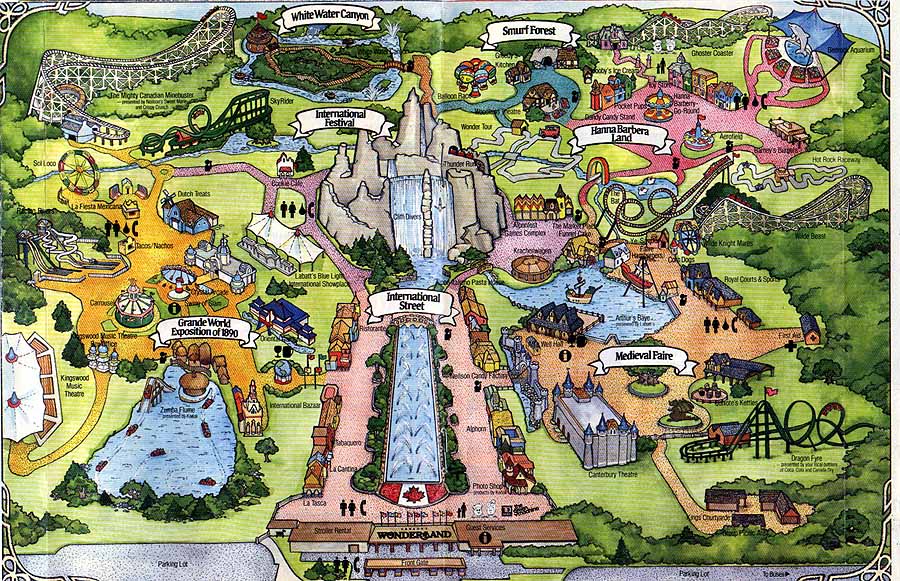 Dutch Wonderland Park Map 1988 Season | Canada's Wonderland Wiki | Fandom