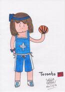 Toronto dressed in a basketball uniform, as he appears in Toronto's Tale.