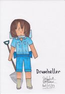 Drumheller with shovel marker sketch