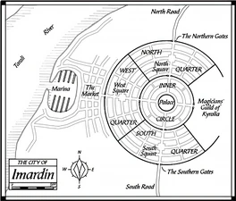 Map of Imardin from The Black Magician Trilogy