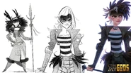 Various sketches of Morrígan