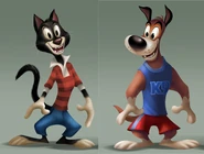 A redesigned Rover and Digger by Will Finn, who are called Rusty and K-9 in this version.