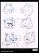 Garfield's early faces design