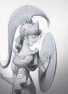Close up of Pallas Athena