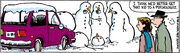 Snowman- Automobile accident snowmen