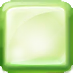 Two-layered green jelly cube