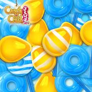 Yellow and cyan candies cover