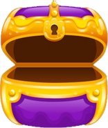 Treasure chest purple opened