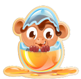 Monkling level icon - Baby monkey (monkling) in egg