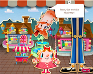 Mr. Toffee junto a Tiffi en el nivel Candy Town.