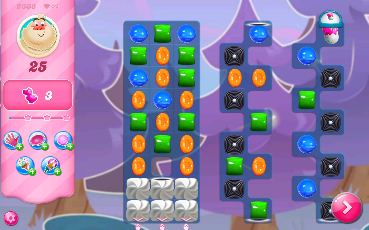 Candy crash saga Level 2606+2607+2608+2609 Gameplay mobile, pc More Fun